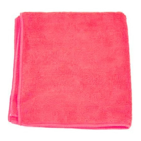 Hospeco Microworks Microfiber Terry Towel 16in x 16in 300 GSM, Red 12 Towels/Pack - 2502-RED-DZ